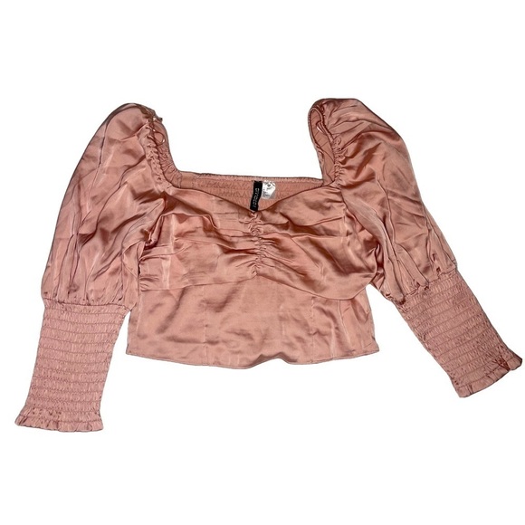 🟢 Divided PUFF-SLEEVED BLOUSE H&M Women Medium - Picture 1 of 5